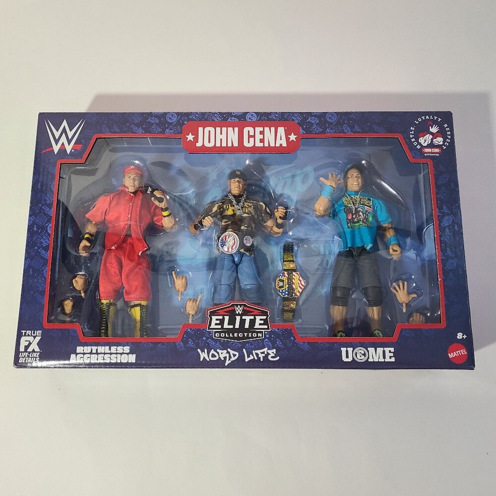 WWE Elite Collection John Cena 3 Pack Wrestling Figure Walmart Exclusive New